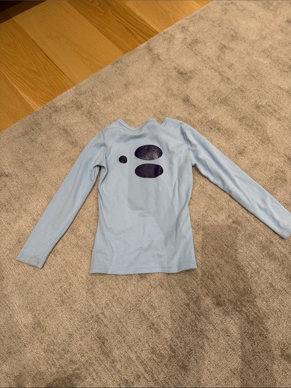 Light Blue Kids Long-Sleeve Top with Abstract Graphic